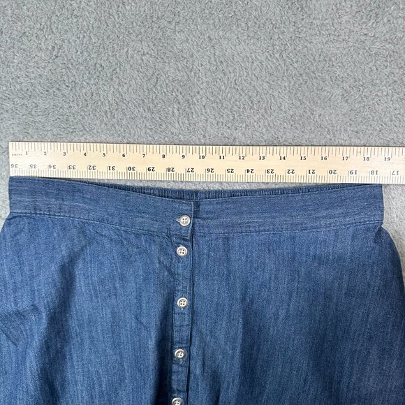 Merona 100% Cotton Denim Button Down Skirt Size Extra Large - Picture 5 of 7